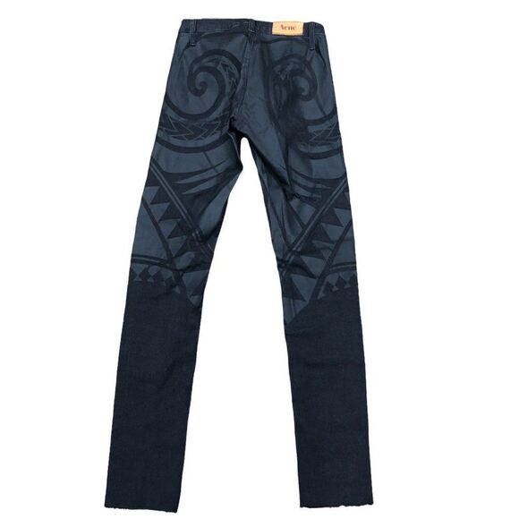 RARE Acne Studios Jeans Size 26 Flex Tattoo Black Denim - Picture 5 of 14